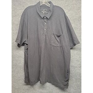 Mens‎ 3XLT  Short Sleeve Black Pocket Golf Polo Shirt